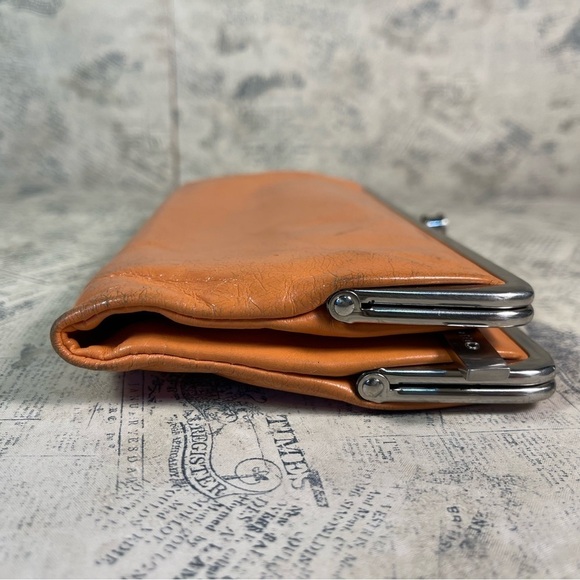 HOBO Lauren clutch wallet orange leather vintage - Picture 4 of 14